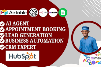 build ai agent for appointment booking, business automation CRM lead generation