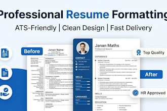 format, edit, ats resume and desing your resume professional