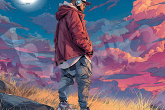do anime cartoon cover art for your album cover artwork