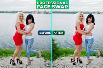 do realistic face swap and head change professionally