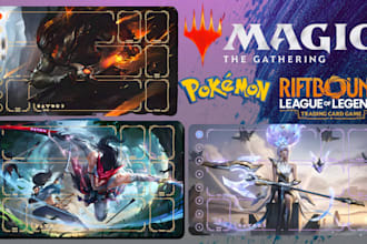 design custom playmat illustration for tcg,mtg, pokemon trainer ,board game art