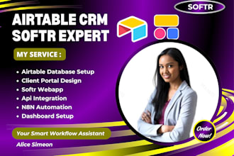 do softr webapp, airtable database design, clay com, client portal design, n8n