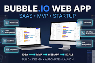 build responsive bubble io web app, saas, or startup mvp using bubble io