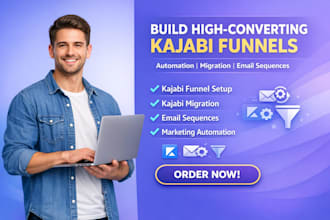 build kajabi automation funnel, kajabi migration, email sequences and newsletter