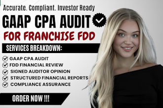 gaap compliant CPA audit with signed opinion for franchise fdd reporting