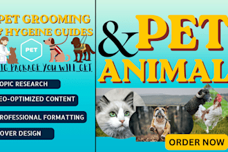 write pet and animal ebook, grooming, dog training, hygiene guide, veterinary