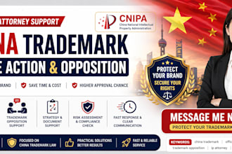 do china trademark office action opposition with attorney IP support