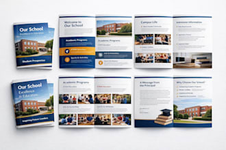 design professional school or educational brochure clean layout
