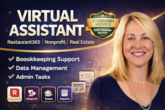 do virtual assistant bookkeeping for restaurant365, nonprofits and real estate
