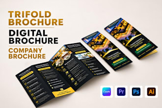 design trifold brochure company profile business brochure annual report design