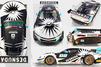 design racing car livery, esports livery, iracing, assetto corsa, fivem car wrap