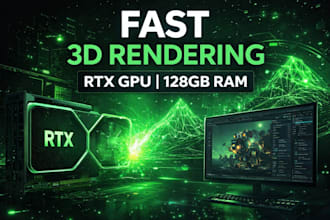 render your blender, unreal or 3d project fast with rtx GPU