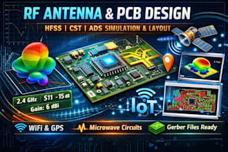 design rf antenna, microwave circuits, and high speed pcb using hfss, cst, ads