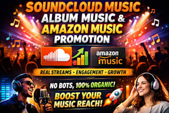 do soundcloud music album music and amazon music promotion
