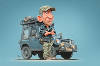 make amazing vector car portrait form your car