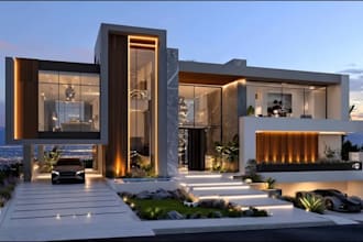 create 3d photorealistic architectural rendering and real estate interior design