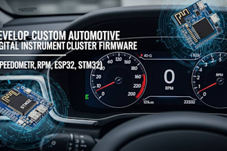 automotive digital instrument cluster firmware speedometer, rpm, esp32, stm32