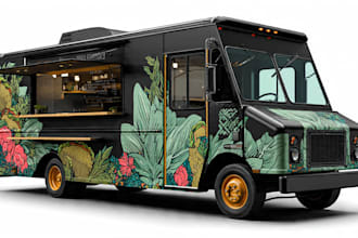 create food truck wrap design, food trailer wrap design