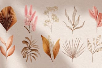 design a hand drawn botanical boho logo