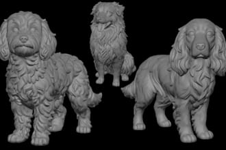 sculpt custom 3d dog model pet momorial figurine  stl for 3d printing