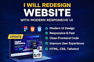 redesign the website with a modern, responsive UI