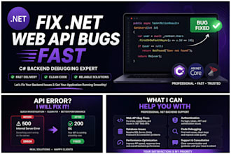 fix bugs in dot net web API or backend applications