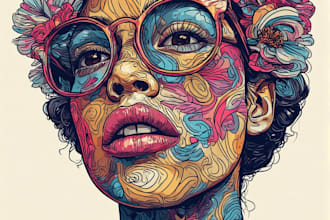 draw a portrait in pop art style