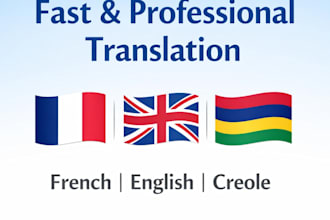 translate your texts into french, english and mauritian creole quickly