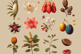 design vintage botanical illustrations for branding and packaging