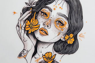 draw minimalist tattoo arts