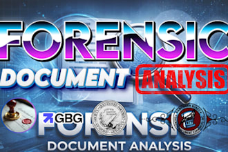 do forensic document analysis, signature or handwriting analysis verification