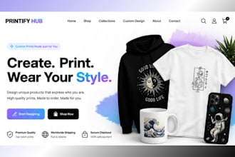 design print on demand shopify store, printify, printful shopify store