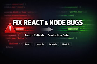 debug and fix issues in your react nextjs or nodejs app