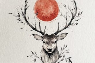 create  a line art design and minimalist tattoo for you