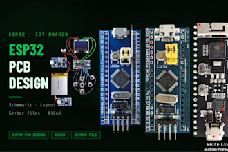 do esp32 pcb design with schematic kicad layout and gerber files for iot devices