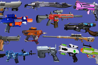 create game ready weapon 3d weapon model game assets 3d props stylized 3d gun