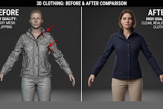 create high quality 3d clothing mesh for second life, vrchat, sims, and game