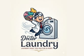 create modern laundry service logo t shirt design