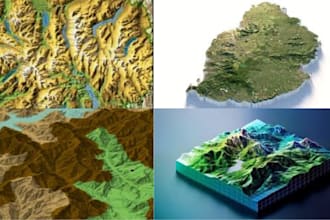 create 3d game maps, 3d topography, stl terrain map, 3d terrain landscape map