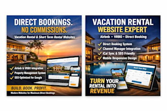 build vacation rental website and optimize airbnb listing for more bookings