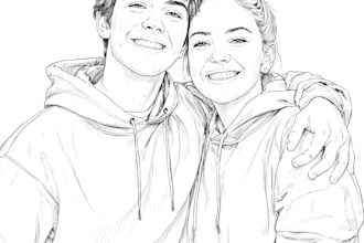 make you a lineart portrait of your friends and family