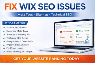 fix wix SEO issues wix meta tags wix sitemap wix website redesign