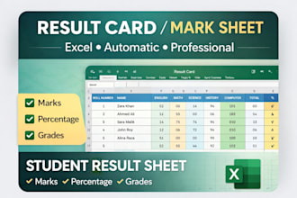 design student result sheets and mark sheets in excel