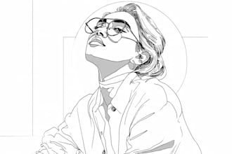 line drawing and vector line art illustration