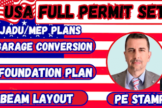 united full permit,foundation plan,plumbing plan,shop drawing, electrical plan