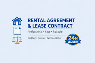 draft rental agreement, lease contract, property agreement, and eviction notice