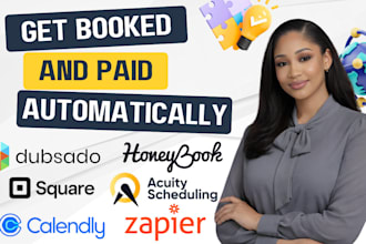 setup honeybook crm, square, zapier acuity scheduling calendly google calendar