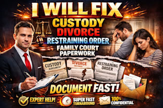fix custody divorce restraining order or family court paperwork document fast