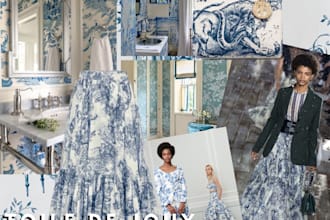 create luxury toile de jouy pattern for fashion and branding