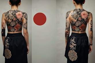 illustrate a tattoo in japanese style
